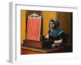 Young Woman Putting on Lipstick; Jeune Femme Se Mettant Du Rouge a Levres, 1925-Félix Vallotton-Framed Giclee Print