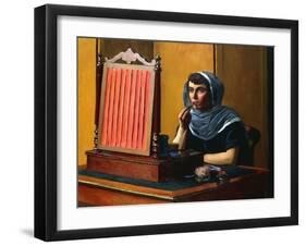 Young Woman Putting on Lipstick; Jeune Femme Se Mettant Du Rouge a Levres, 1925-Félix Vallotton-Framed Premium Giclee Print