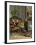 Young Woman Reading, 1875 (Oil on Panel)-Lucius Rossi-Framed Giclee Print