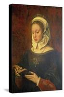 Young Woman Reading a Book of Hours-Ambrosius Benson-Stretched Canvas