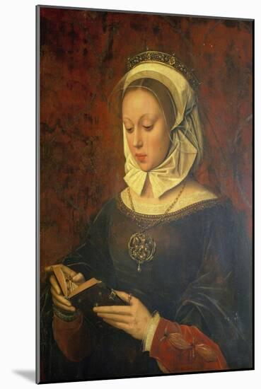 Young Woman Reading a Book of Hours-Ambrosius Benson-Mounted Giclee Print