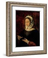 Young Woman Reading a Book of Hours-Ambrosius Benson-Framed Giclee Print