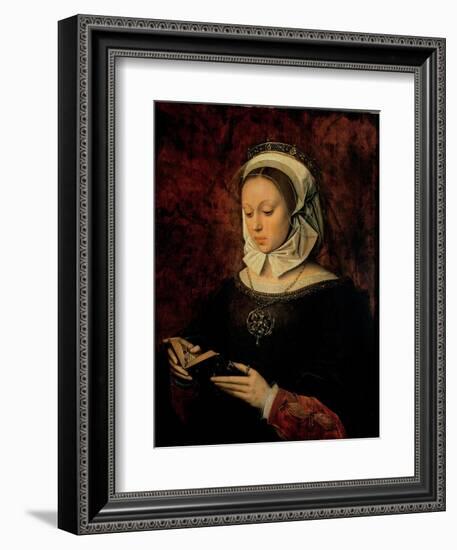 Young Woman Reading a Book of Hours-Ambrosius Benson-Framed Giclee Print