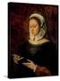 Young Woman Reading a Book of Hours-Ambrosius Benson-Stretched Canvas