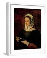 Young Woman Reading a Book of Hours-Ambrosius Benson-Framed Giclee Print