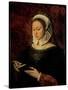 Young Woman Reading a Book of Hours-Ambrosius Benson-Stretched Canvas