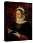 Young Woman Reading a Book of Hours-Ambrosius Benson-Stretched Canvas