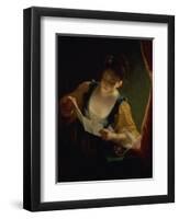 Young Woman Reading a Letter-Jean Raoux-Framed Giclee Print