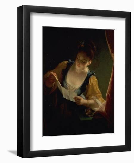 Young Woman Reading a Letter-Jean Raoux-Framed Giclee Print