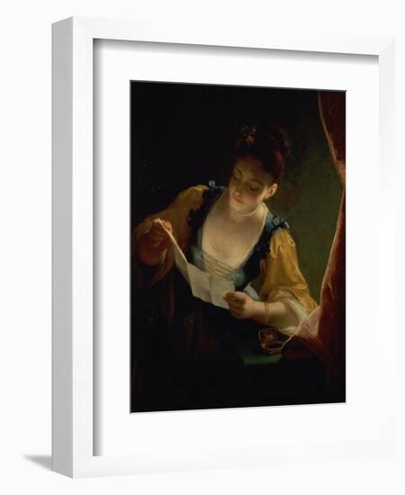 Young Woman Reading a Letter-Jean Raoux-Framed Giclee Print