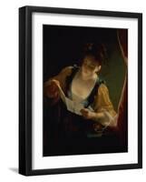 Young Woman Reading a Letter-Jean Raoux-Framed Giclee Print