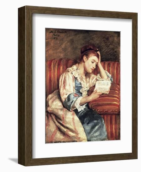 Young Woman Reading-Mary Cassatt-Framed Giclee Print