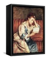 Young Woman Reading-Mary Cassatt-Framed Stretched Canvas