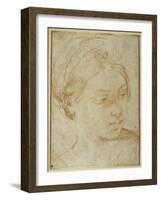 Young Woman's Head, Turned to Glance over Her Left Shoulder-Guido Reni-Framed Giclee Print