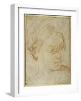 Young Woman's Head, Turned to Glance over Her Left Shoulder-Guido Reni-Framed Giclee Print