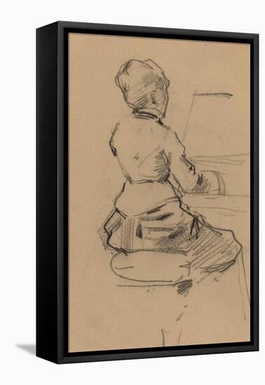 Young Woman Seated at a Piano [verso], c.1890-Jean Louis Forain-Framed Stretched Canvas