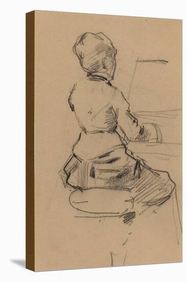 Young Woman Seated at a Piano [verso], c.1890-Jean Louis Forain-Stretched Canvas