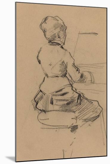 Young Woman Seated at a Piano [verso], c.1890-Jean Louis Forain-Mounted Giclee Print