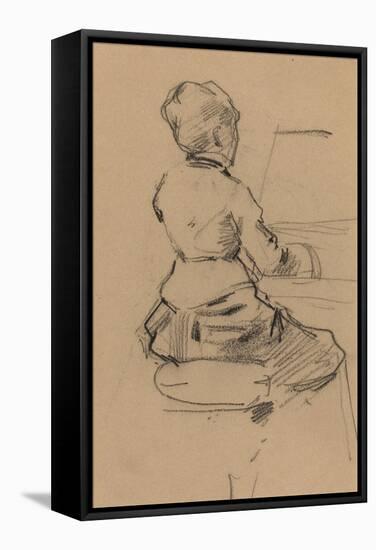 Young Woman Seated at a Piano [verso], c.1890-Jean Louis Forain-Framed Stretched Canvas