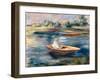 Young Woman Seated in a Rowboat by Renoir-Pierre Auguste Renoir-Framed Giclee Print