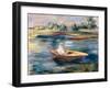 Young Woman Seated in a Rowboat by Renoir-Pierre Auguste Renoir-Framed Giclee Print