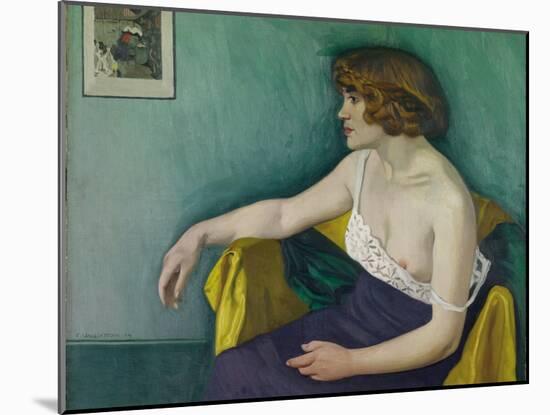 Young Woman Seated in Profile, 1914-Félix Vallotton-Mounted Giclee Print
