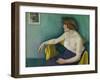 Young Woman Seated in Profile, 1914-Félix Vallotton-Framed Premium Giclee Print