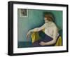 Young Woman Seated in Profile, 1914-Félix Vallotton-Framed Premium Giclee Print