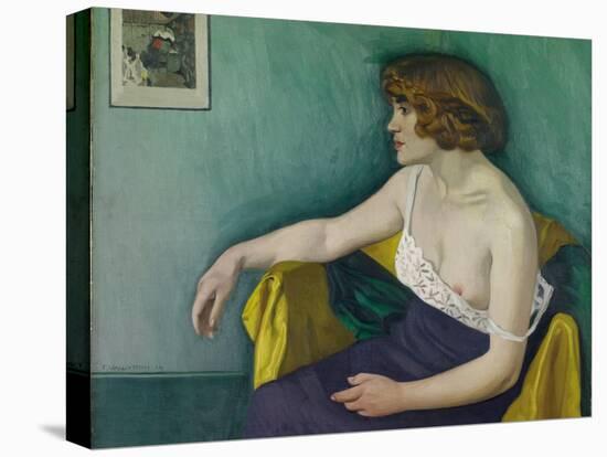 Young Woman Seated in Profile, 1914-Félix Vallotton-Stretched Canvas