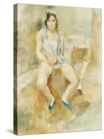 Young Woman Seated-Jules Pascin-Stretched Canvas