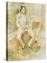 Young Woman Seated-Jules Pascin-Stretched Canvas