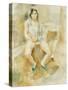 Young Woman Seated-Jules Pascin-Stretched Canvas