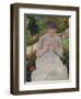 Young Woman Sewing in the Garden, ca. 1880/82-Mary Cassatt-Framed Giclee Print