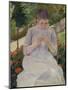 Young Woman Sewing in the Garden, ca. 1880/82-Mary Cassatt-Mounted Giclee Print