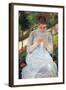 Young Woman Sewing in the Garden-Mary Cassatt-Framed Art Print