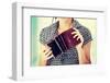 Young Woman Shows Her Empty Wallet. Bankruptcy-B-D-S-Framed Photographic Print