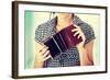 Young Woman Shows Her Empty Wallet. Bankruptcy-B-D-S-Framed Photographic Print