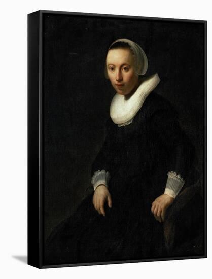 Young Woman Sitting in a Chair-Rembrandt van Rijn-Framed Stretched Canvas