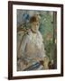 Young woman sitting in front of a window, called Summer, 1879-Berthe Morisot-Framed Giclee Print