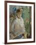 Young woman sitting in front of a window, called Summer, 1879-Berthe Morisot-Framed Giclee Print