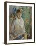 Young woman sitting in front of a window, called Summer, 1879-Berthe Morisot-Framed Giclee Print