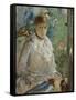 Young woman sitting in front of a window, called Summer, 1879-Berthe Morisot-Framed Stretched Canvas