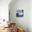 Young Woman Sitting on a Chair in Vintage Interior and Watching Retro TV-viczast-Mounted Photographic Print displayed on a wall