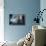 Young Woman Sitting on a Chair in Vintage Interior and Watching Retro TV-viczast-Photographic Print displayed on a wall