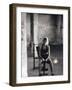 Young Woman Sitting on a Weight Bench-null-Framed Photographic Print