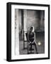 Young Woman Sitting on a Weight Bench-null-Framed Photographic Print