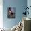 Young Woman Sitting on the Floor Smiling-null-Photographic Print displayed on a wall