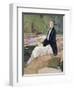 Young Woman Sitting upon Rocks-Harry Watson-Framed Giclee Print