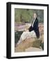 Young Woman Sitting upon Rocks-Harry Watson-Framed Giclee Print