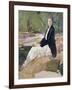 Young Woman Sitting upon Rocks-Harry Watson-Framed Giclee Print